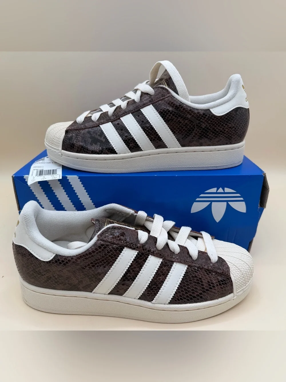 NWT adidas Superstar II W JP8158 Women’s 7.5 Snakeskin Box No lid